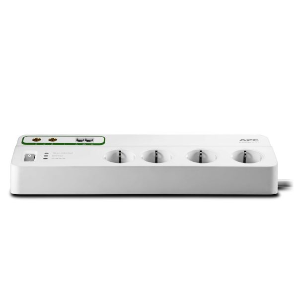 APC Stekkerdoos met overspanningsbeveiliging 8x stopcontact + Coax + Telefoon (PMF83VT-GR)