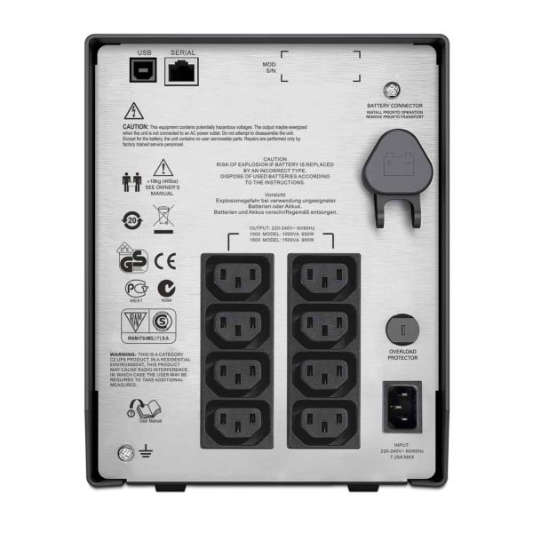 APC Smart-UPS SMC1000I Noodstroomvoeding - 8x C13, USB, 1000VA (SMC1000I)