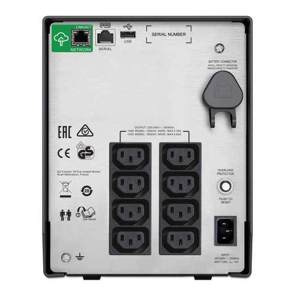 APC Smart-UPS SMC1000IC Noodstroomvoeding - 8x C13, USB, SmartConnect, 1000VA (SMC1000IC)