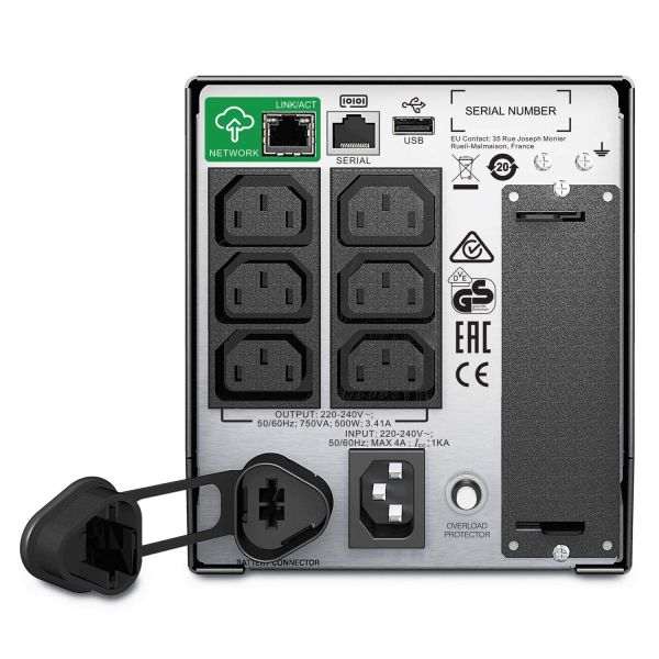 APC Smart-UPS SMT750IC Noodstroomvoeding - 6x C13, USB, SmartConnect, 750VA (SMT750IC)