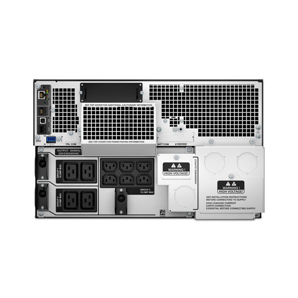 APC Smart-UPS On-Line 10KVA noodstroomvoeding 6x C13, 4x C19, hardwire 1 fase uitgang, rackmountable, Embedded NMC (SRT10KRMXLI)