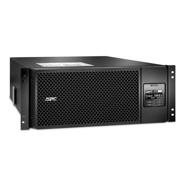 APC Smart-UPS On-Line SRT6KRMXLI - 6kW/VA, 6x C13 + 4x C19 + hardwire 1 fase uitgang, rackmountable, Embedded NMC (SRT6KRMXLI)