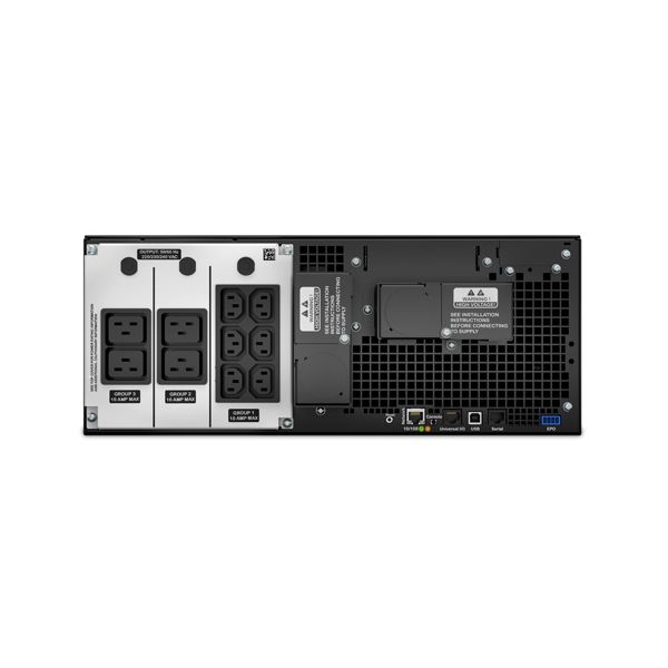 APC Smart-UPS On-Line SRT6KRMXLI-6W - 6kW/VA, 6x C13, 4x C19, hardwire 1 fase uitgang, rackmountable, Embedded NMC, 6 jaar garantie (SRT6KRMXLI-6W) 4/4 APC Smart-UPS On-Line SRT6KRMXLI-6W - 6kW/VA, 6x C13, 4x C19, hardwire 1 fase uitgang, rackmountable, Embedded NMC, 6 jaar garantie (SRT6KRMXLI-6W)