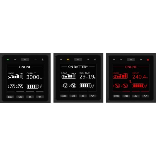 APC Smart-UPS On-Line SRTG8KXLI Noodstroomvoeding, 8000VA/W, 230V hardwired in&uit, 2x C19, 1x C13, NMC (SRTG8KXLI) 7/7 APC Smart-UPS On-Line SRTG8KXLI Noodstroomvoeding, 8000VA/W, 230V hardwired in&uit, 2x C19, 1x C13, NMC (SRTG8KXLI)