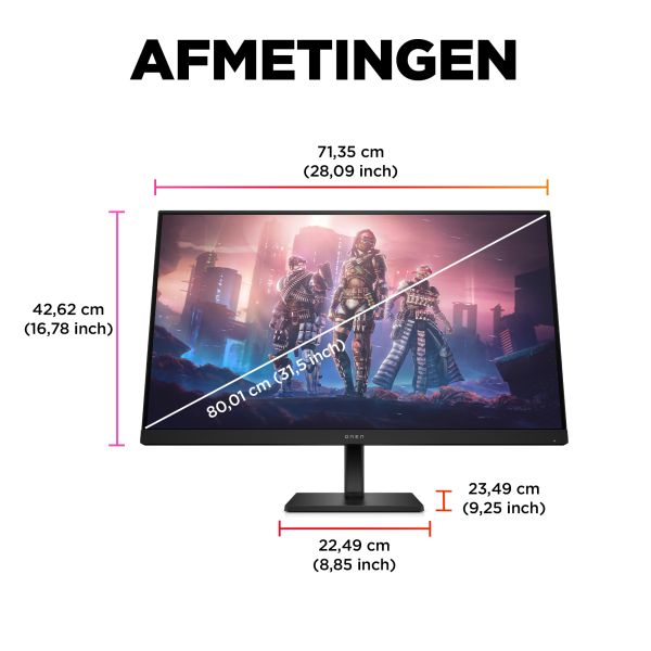 HP OMEN by HP OMEN by 31.5 inch QHD 165Hz Gaming Monitor - OMEN 32q (780K0E9#ABB)