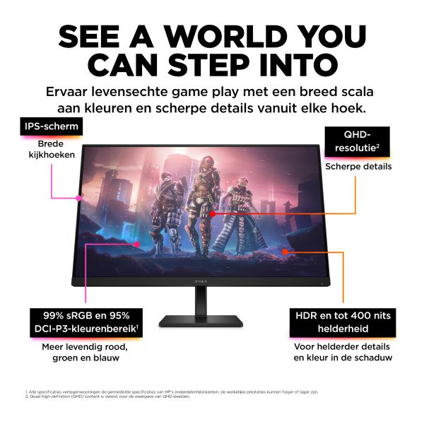 HP OMEN by HP OMEN by 31.5 inch QHD 165Hz Gaming Monitor - OMEN 32q (780K0E9#ABB)