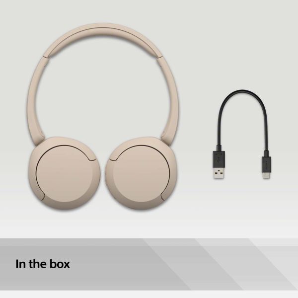 Sony WH-CH520 Headset Draadloos Hoofdband Oproepen/muziek USB Type-C Bluetooth Oplaadhouder Crème (WHCH520C.CE7)