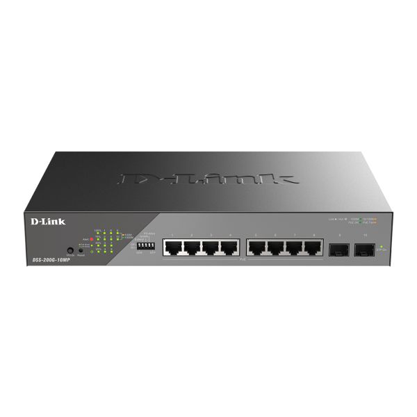 D-Link DSS-200G-10MP/E netwerk-switch Managed L2 Gigabit Ethernet (10/100/1000) Power over Ethernet (PoE) 1U Grijs (DSS-200G-10MP/E)