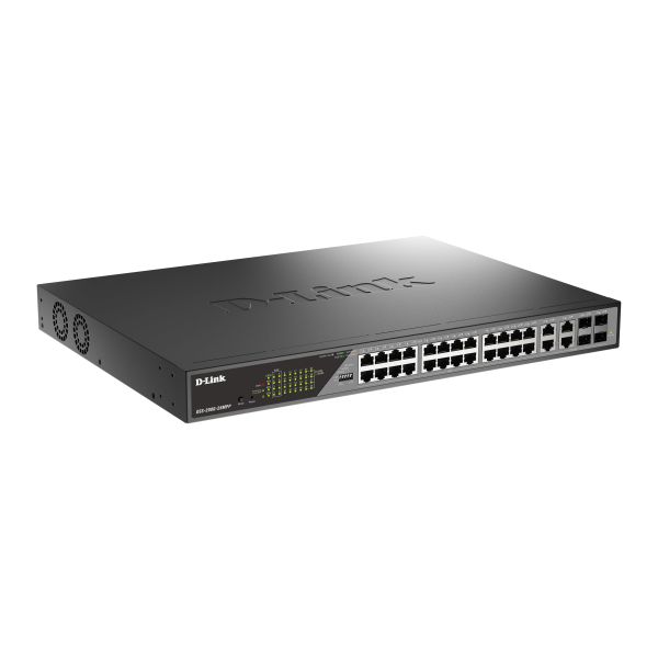 D-Link DSS-200G-28MPP netwerk-switch Managed L2 Gigabit Ethernet (10/100/1000) Power over Ethernet (PoE) 1U Grijs (DSS-200G-28MPP/E)