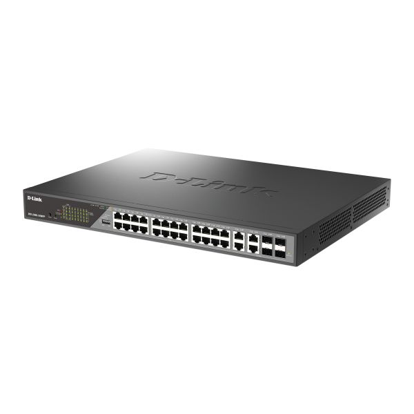 D-Link DSS-200G-28MPP netwerk-switch Managed L2 Gigabit Ethernet (10/100/1000) Power over Ethernet (PoE) 1U Grijs (DSS-200G-28MPP/E)