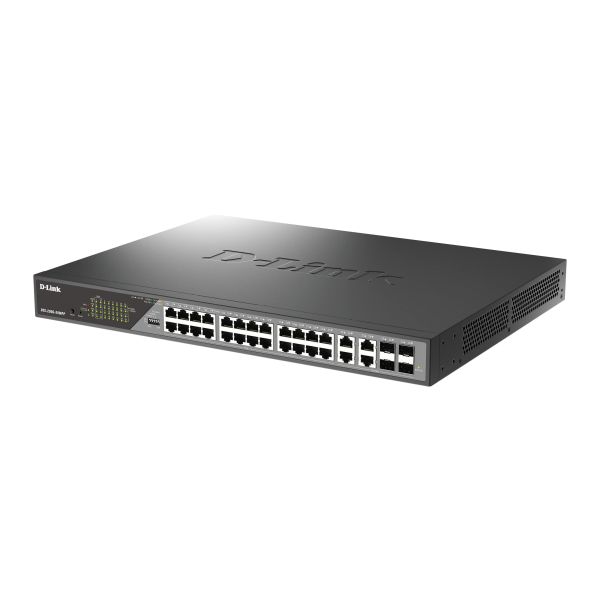 D-Link DSS-200G-28MPP netwerk-switch Managed L2 Gigabit Ethernet (10/100/1000) Power over Ethernet (PoE) 1U Grijs (DSS-200G-28MPP/E)