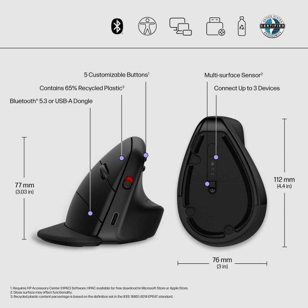 HP 925 ergonomische verticale muis (6H1A5AA)