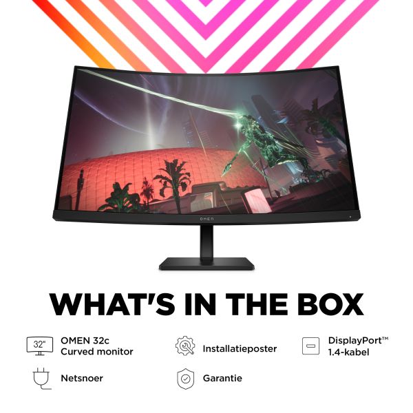 HP OMEN by HP 32c computer monitor 80 cm (31.5") 2560 x 1440 Pixels Quad HD Zwart (780K6E9#ABB)