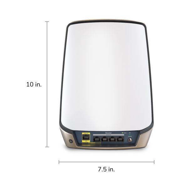 NETGEAR Orbi 860 AX6000 WiFi Router 10 Gig Tri-band (2.4 GHz / 5 GHz / 5 GHz) Wi-Fi 6 (802.11ax) Wit 4 Intern (RBR860S-100EUS)