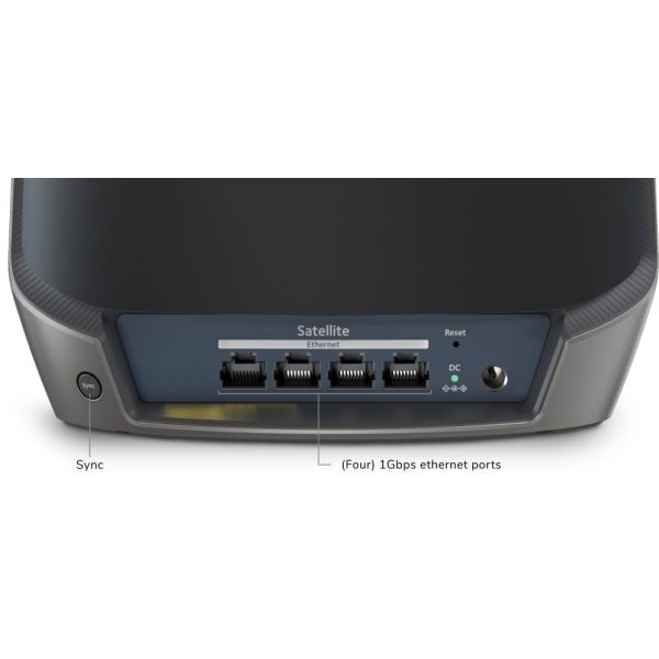 NETGEAR Orbi 860 AX6000 WiFi Satellite Black Edition Tri-band (2.4 GHz / 5 GHz / 5 GHz) Wi-Fi 6 (802.11ax) Zwart 4 Intern (RBS860B-100EUS)