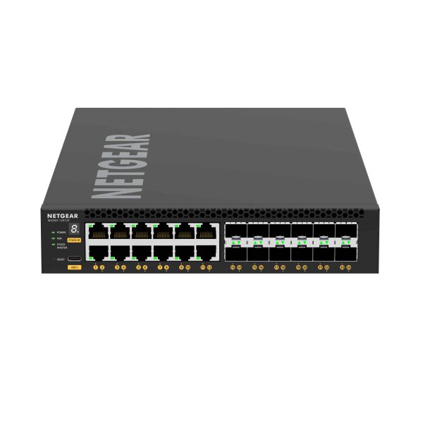 NETGEAR M4350-12X12F Managed L3 10G Ethernet (100/1000/10000) 1U Zwart (XSM4324-100NES) NETGEAR M4350-12X12F Managed L3 10G Ethernet (100/1000/10000) 1U Zwart (XSM4324-100NES)