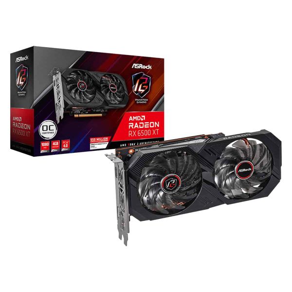 Asrock Phantom Gaming RX 6500 XT 4GB OC AMD Radeon RX 6500 XT GDDR6 (90-GA3DZZ-00UANF)