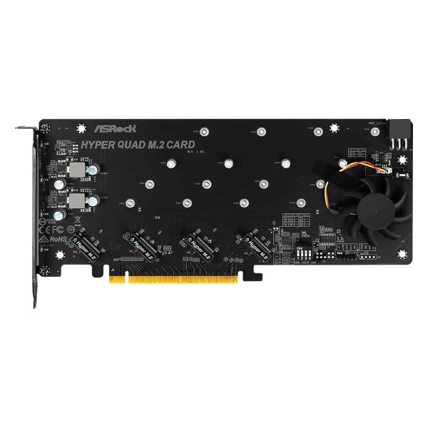 Asrock Hyper Quad M.2 interfacekaart/-adapter Intern (90-MCA0G0-00UANZ)