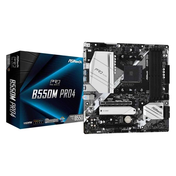 Asrock B550M Pro4 AMD B550 Socket AM4 micro ATX (90-MXBDK0-A0UAYZ)