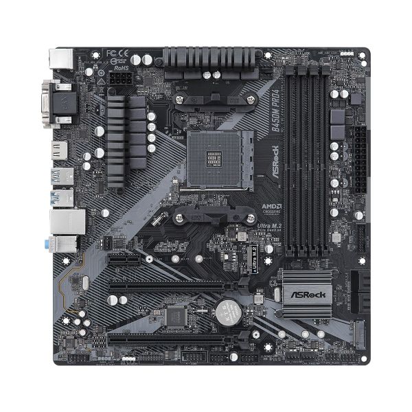 Asrock B450M Pro4 R2.0 AMD B450 Socket AM4 micro ATX (90-MXBEG0-A0UAYZ)