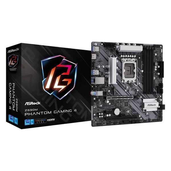 Asrock Z690M Phantom Gaming 4 Intel Z690 LGA 1700 micro ATX (90-MXBHJ0-A0UAYZ)