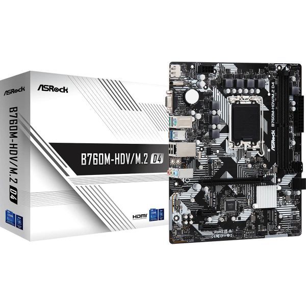 Asrock B760M-HDV/M.2 D4 Intel B760 LGA 1700 micro ATX (90-MXBL40-A0UAYZ) Asrock B760M-HDV/M.2 D4 Intel B760 LGA 1700 micro ATX (90-MXBL40-A0UAYZ)