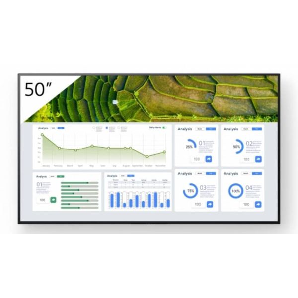 Sony FW-50BZ30L beeldkrant Digitale signage flatscreen 127 cm (50") LCD Wifi 440 cd/m² 4K Ultra HD Zwart Android 24/7 (FW-50BZ30L)