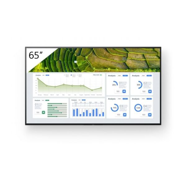 Sony FW-65BZ30L beeldkrant Digitale signage flatscreen 165,1 cm (65") LCD Wifi 440 cd/m² 4K Ultra HD Zwart Android 24/7 (FW-65BZ30L)