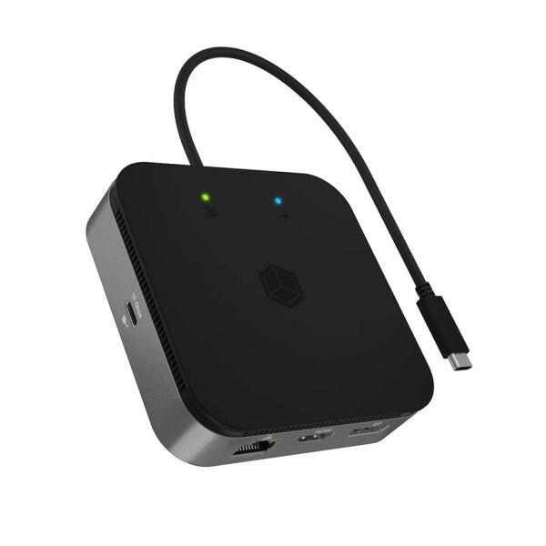 ICY BOX IB-DK408-C41 Bedraad USB4 Antraciet (IB-DK408-C41)