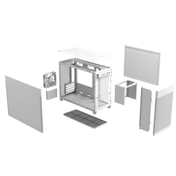 ASUS AP201 PRIME CASE TG WHITE Mini Tower Wit (90DC00G3-B39010)