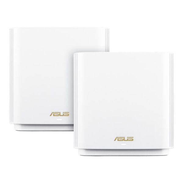 ASUS ZenWiFi AX XT8 (W-1-PK) draadloze router Gigabit Ethernet Tri-band (2.4 GHz / 5 GHz / 5 GHz) Wit (90IG0590-MO3A70)