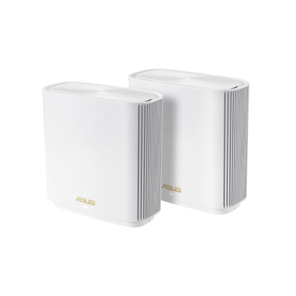 ASUS ZenWiFi AX XT8 (W-1-PK) draadloze router Gigabit Ethernet Tri-band (2.4 GHz / 5 GHz / 5 GHz) Wit (90IG0590-MO3A70)