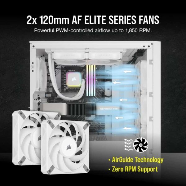 Corsair H100I Elite Processor Alles-in-één vloeistofkoeler 12 cm Wit 1 stuk(s) (CW-9060078-WW)