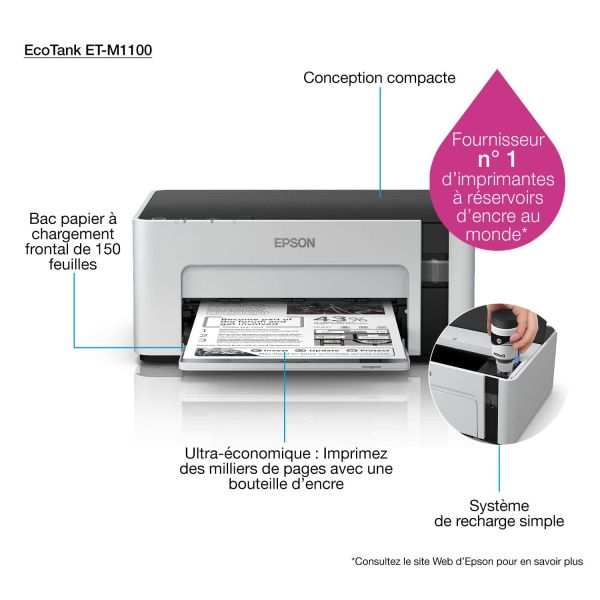 Epson EcoTank M1100 inkjetprinter 1440 x 720 DPI A4 (C11CG95403) Epson EcoTank M1100 inkjetprinter 1440 x 720 DPI A4 (C11CG95403)