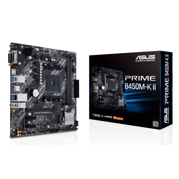 ASUS Prime B450M-K II AMD B450 Socket AM4 micro ATX (90MB1600-M0EAY0)