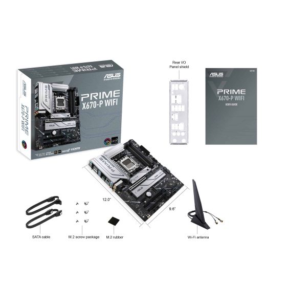 ASUS PRIME X670-P WIFI AMD X670 Socket AM5 ATX (90MB1BV0-M0EAY0)