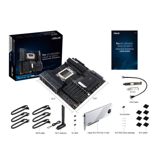 ASUS Pro WS WRX80E-SAGE SE WIFI II AMD WRX80 Socket sWRX8 Verlengd ATX (90MB1E60-M0EAY0)