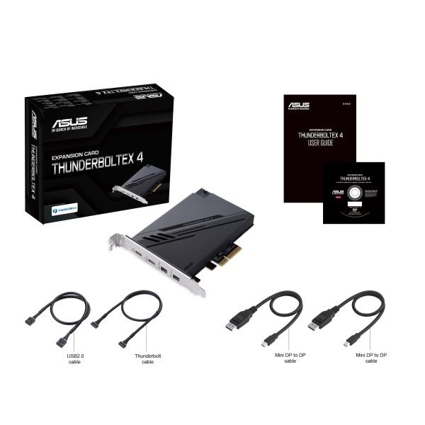 ASUS ThunderboltEX 4 interfacekaart/-adapter Intern Mini DisplayPort, PCIe, Thunderbolt, USB 2.0, USB 3.2 Gen 2 (3.1 Gen 2) (90MC09P0-M0EAY0)