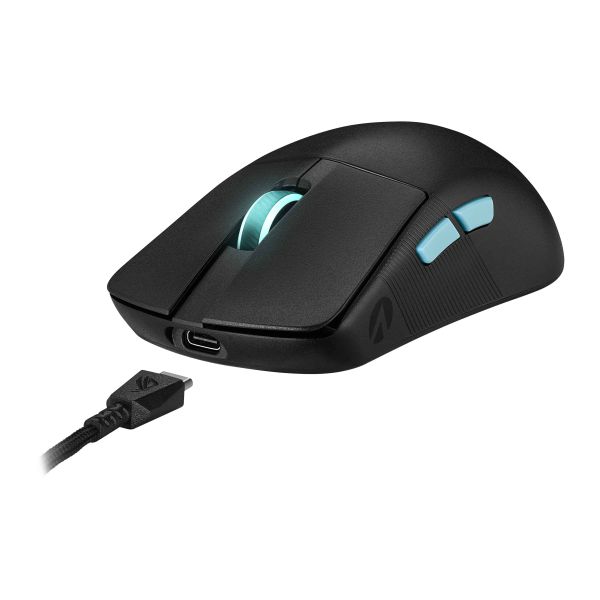 ASUS ROG Harpe Ace Aim Lab Edition muis Ambidextrous RF Wireless + Bluetooth + USB Type-A Optisch 36000 DPI (90MP02W0-BMUA00)