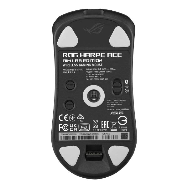 ASUS ROG Harpe Ace Aim Lab Edition muis Ambidextrous RF Wireless + Bluetooth + USB Type-A Optisch 36000 DPI (90MP02W0-BMUA00)