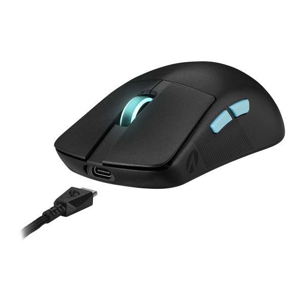 ASUS ROG Harpe Ace Aim Lab Edition muis Ambidextrous RF Wireless + Bluetooth + USB Type-A Optisch 36000 DPI (90MP02W0-BMUA00)
