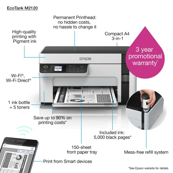 Epson EcoTank M2120 Inkjet A4 1440 x 720 DPI 32 ppm Wifi (C11CJ18402)