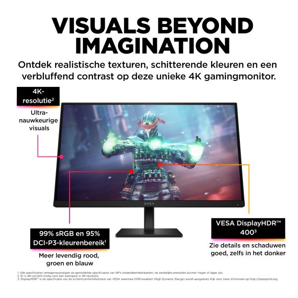 HP OMEN by HP OMEN by 27 inch UHD 144 Hz gamingmonitor - OMEN 27k (780G8E9#ABB)