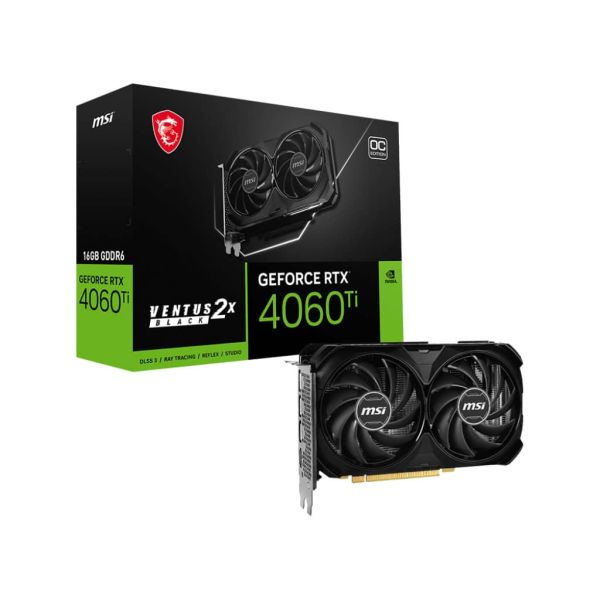 MSI VENTUS GEFORCE RTX 4060 TI 2X BLACK 16G OC videokaart NVIDIA 16 GB GDDR6 (V517-005R) MSI VENTUS GEFORCE RTX 4060 TI 2X BLACK 16G OC videokaart NVIDIA 16 GB GDDR6 (V517-005R)
