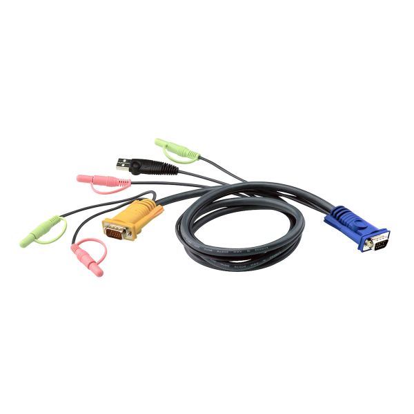 ATEN 1.8M USB KVM Kabel met 3 in 1 SPHD en Geluid (2L-5302U) ATEN 1.8M USB KVM Kabel met 3 in 1 SPHD en Geluid (2L-5302U)