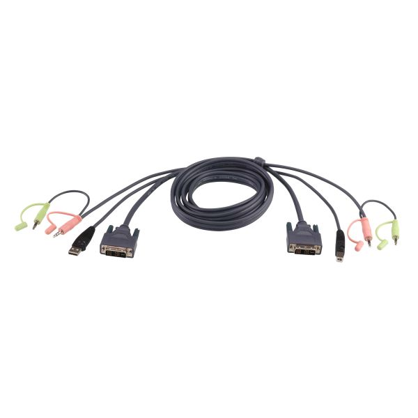ATEN 1.8M USB DVI-D Enkelvoudige Link KVM Kabel (2L-7D02U)