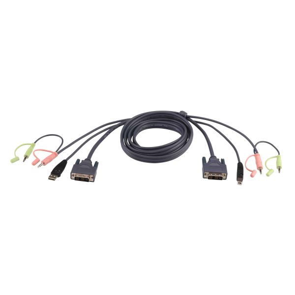 ATEN 1.8M USB DVI-D Dubbelvoudige Link KVM Kabel (2L-7D02UD) ATEN 1.8M USB DVI-D Dubbelvoudige Link KVM Kabel (2L-7D02UD)