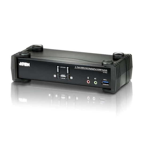 ATEN 2-poorts USB 3.0 4K DisplayPort KVMP™-schakelaar (kabels meegeleverd) (CS1922-AT-G)