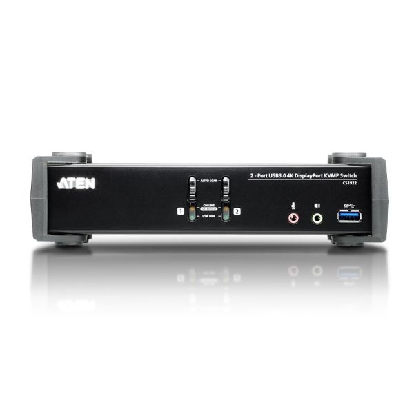 ATEN 2-poorts USB 3.0 4K DisplayPort KVMP™-schakelaar (kabels meegeleverd) (CS1922-AT-G)