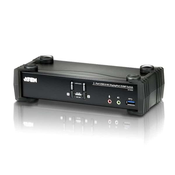 ATEN 2-poorts USB 3.0 4K DisplayPort KVMP™-schakelaar (kabels meegeleverd) (CS1922-AT-G)